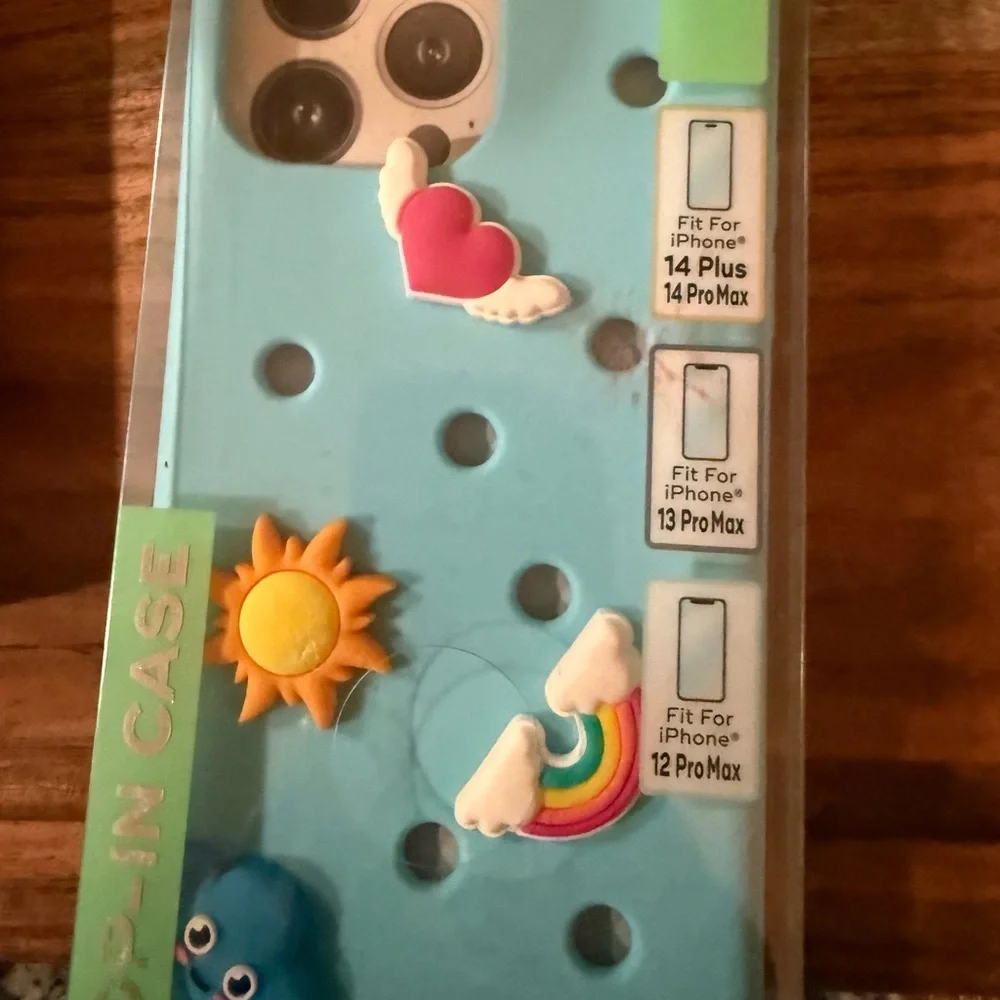 Charming Blue Phone Case with Fun Accents